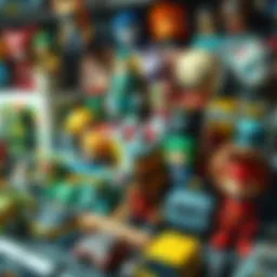 A collection of vintage Hunter x Hunter merchandise from 2002, featuring unique toys and collectibles on display