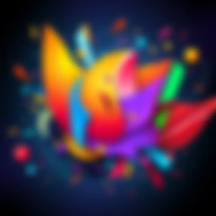 A colorful abstract artwork by badyacht showcasing bold shapes and vibrant colors, evoking various themes.
