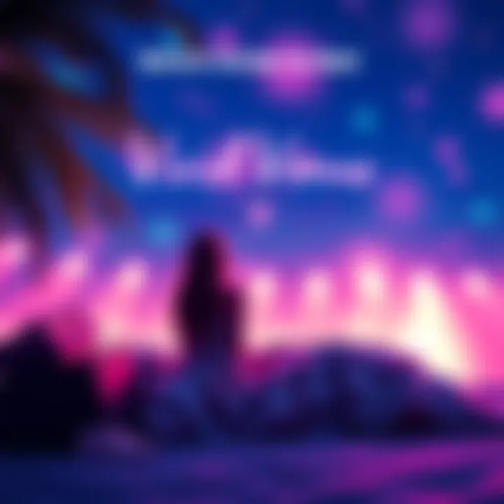 Colorful album cover for Vivid Venus compilation 'Before Going to Bed', featuring a summer night theme with soft colors and musical elements