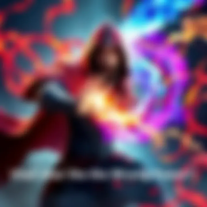 Vlad in a dynamic pose, surrounded by swirling magical energy, showing signs of struggle as he absorbs a colorful but chaotic power