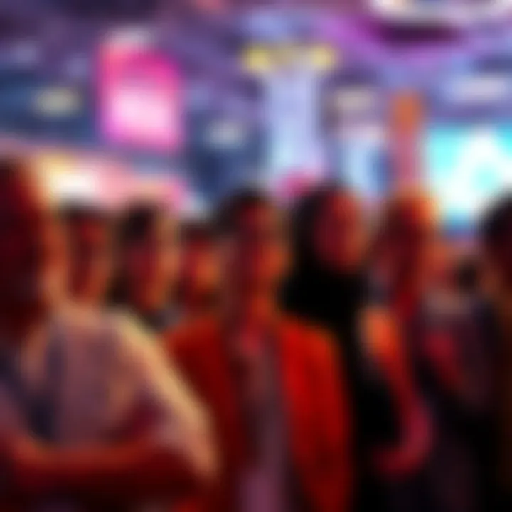 A group of domestic voice actors at a convention, creating anticipation among fans about their participation.