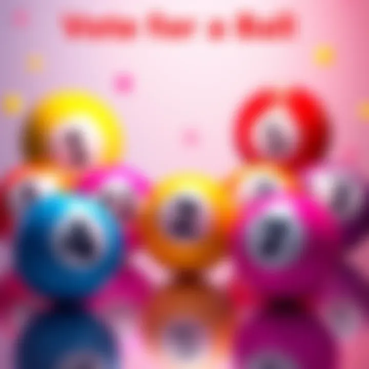 A colorful display of seven balls numbered 1 to 7, inviting people to vote for their favorite.