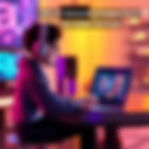 A VTuber character animatedly discussing concerns about AI-generated images in a colorful stream setup, showing a laptop with AI art on the screen.