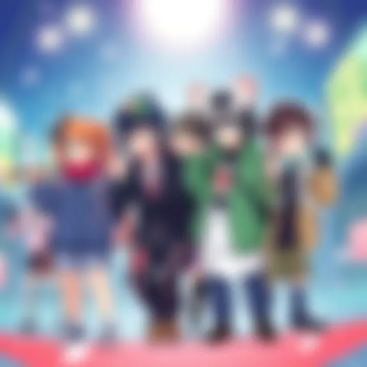 Illustration of popular Vtuber characters including Hoshimachi Suisei and Ironmouse, showcasing their distinct styles.