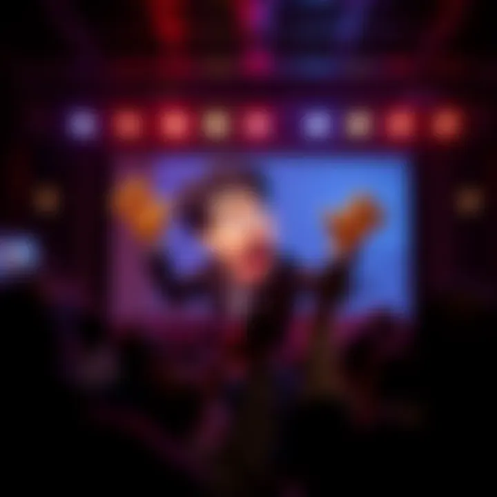 Vtuber Performing with Puppetry Elements A Vtuber character animated on screen, resembling a puppet, with bright colors and expressive features while interacting with an audience.