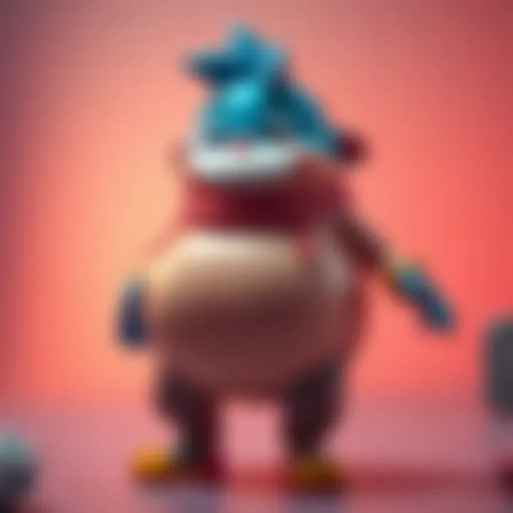 VTuber model with unique tummy squish A colorful VTuber character showcasing a stylized tummy squish design, emphasizing creativity and playfulness in its rigging.