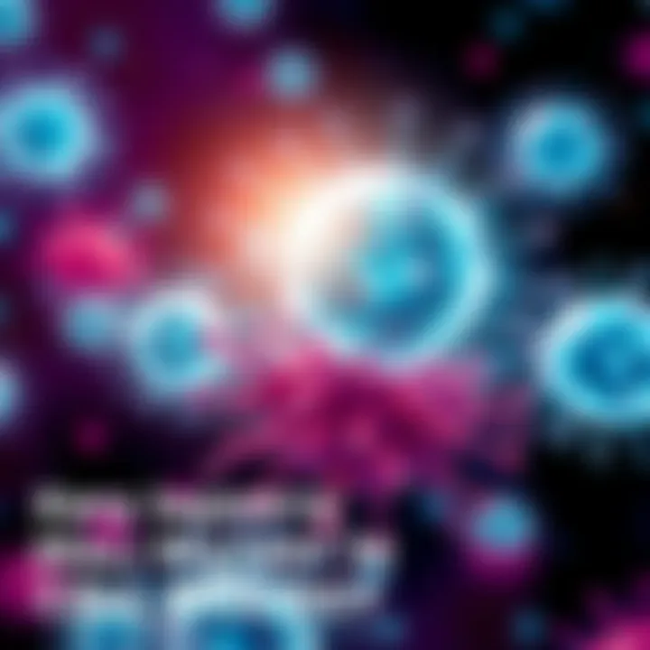 Illustration of cellular interactions and behavior representing the W Cell Moment in cell biology research