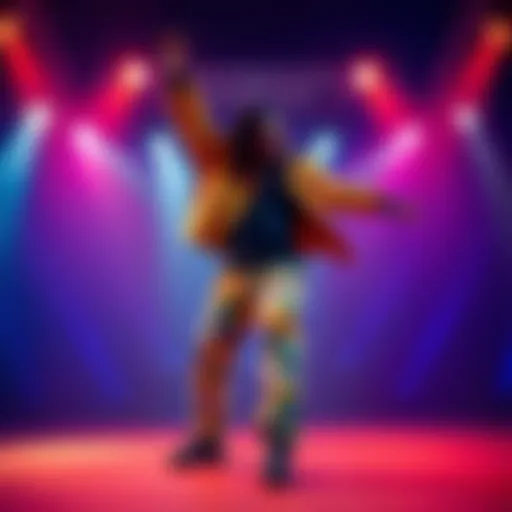 Waka showcasing new dance techniques on stage