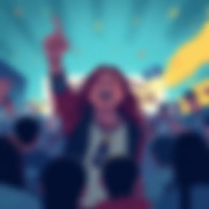 Waka's Transformation An illustration showing Waka transitioning from a celebrated figure to facing criticism, surrounded by fans showing loyalty to WaGOATsuki.