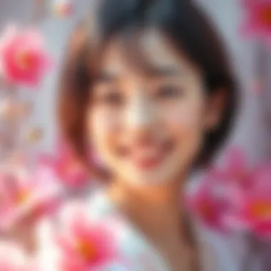 A tribute photo of Wakana Yamazaki, featuring a soft background with flowers and her smiling portrait.