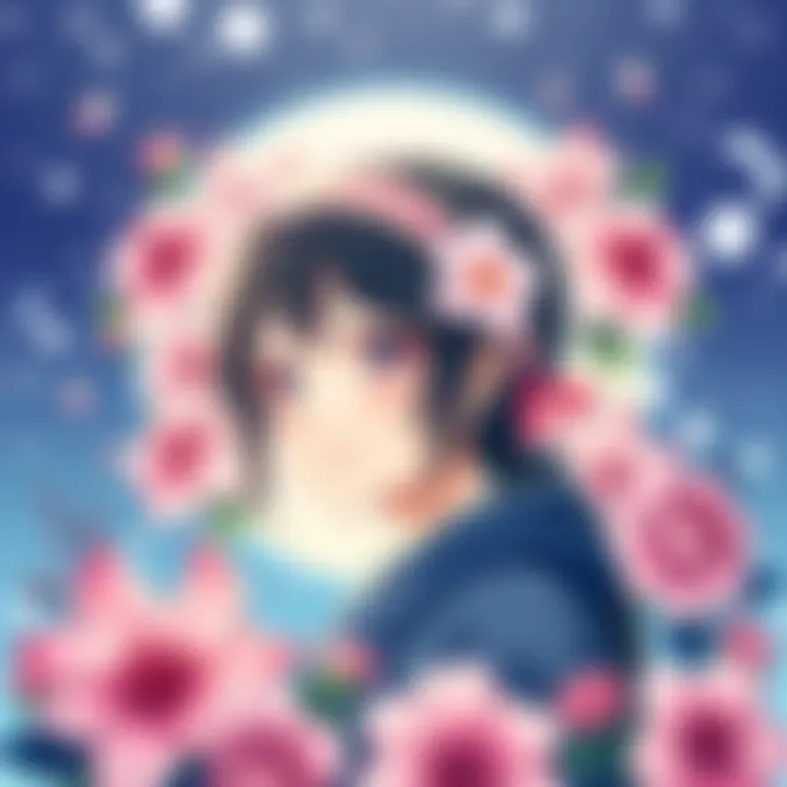 A tribute illustration of Wakana Yamazaki, the voice actress known for Mouri Ran, surrounded by flowers and anime-themed elements, capturing her legacy in the anime world.