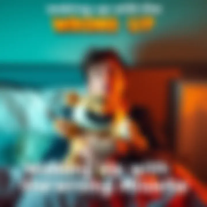 Waking Up with the Wrong Plushie A surprised person holding a mismatched plushie in bed, looking confused and amused.