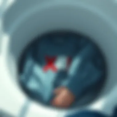 A person washing a Kiki Sweater from Uniqlo × Ghibli collection in a laundry basin, showing care instructions on the tag.