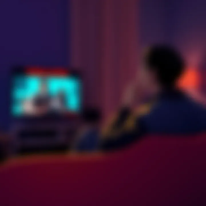 A person sitting on a couch, looking at a TV screen showing the Vigilantes series, with a thoughtful expression.