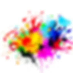 Watercolor and Ink Art A vibrant piece of Jogo art showcasing bright watercolor splashes with detailed ink outlines, illustrating the unique blending of techniques.