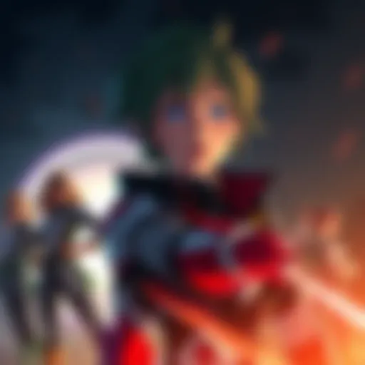 End scene from Justice League X RWBY Part 2, showing Watts looking contemplative with a dark background and Team RWBY members in action poses in the foreground