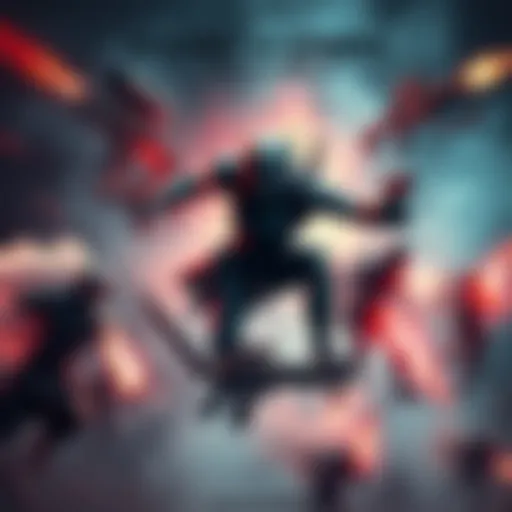 A dynamic scene showcasing various weapon hybrids demonstrating their unique powers and abilities, surrounded by an aura of intrigue and mystery.