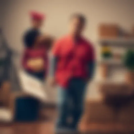 A person experiencing weight loss due to stress and lifestyle changes, standing on a scale with a concerned expression, surrounded by reminders of life transitions like graduation, moving boxes, and family gatherings.