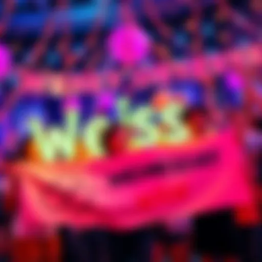 A group of fans celebrating Weiss Wednesday with banners and cheerful expressions, surrounded by festive decorations.