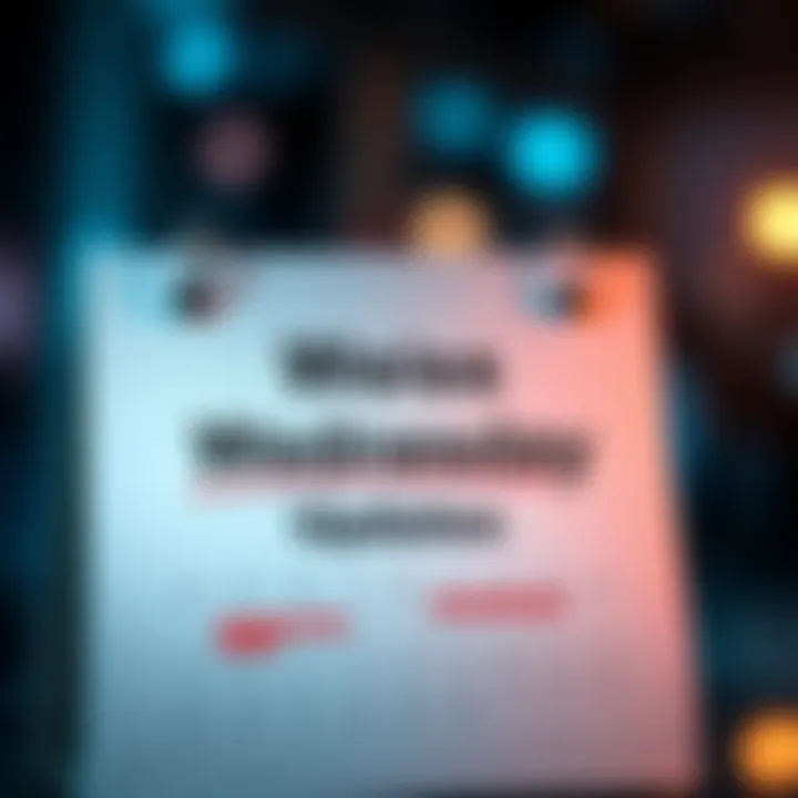 A calendar page marked for Weiss Wednesday showing updates and news