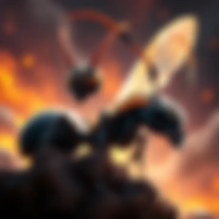 Welfin stands confidently as the leading chimera ant, showcasing his strength and power in a bold pose.