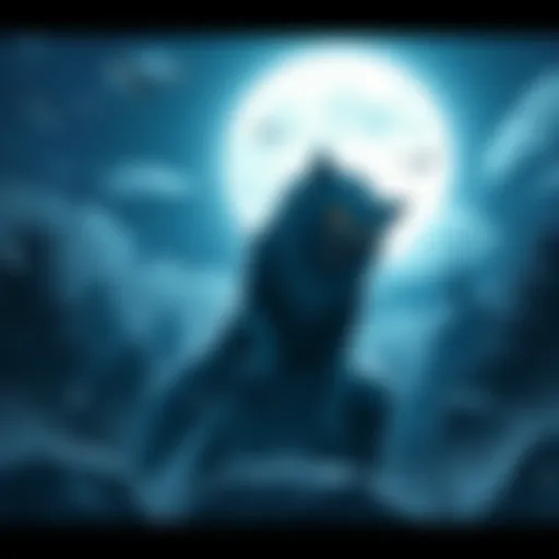 Commissioned art of Sakuya transformed into a werewolf under the moonlight