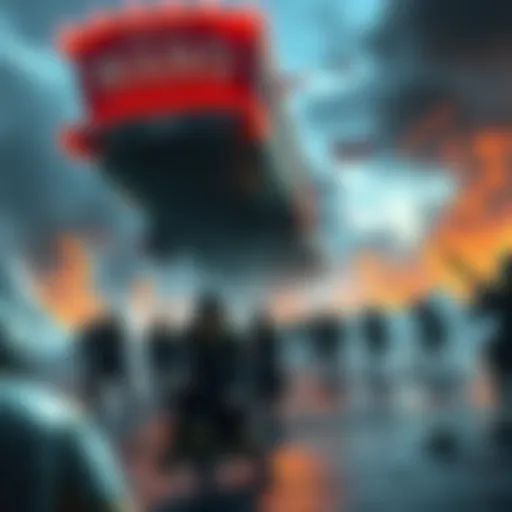 World Government Forces Arriving at Wano Island Elite troops from the World Government preparing for battle against the Beast Pirates on Wano Island