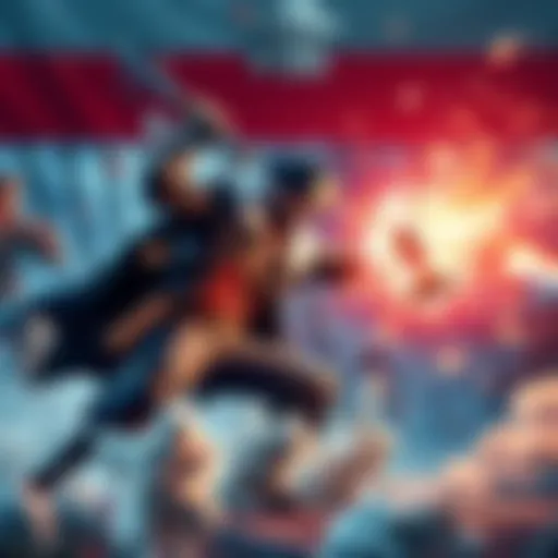 Whitebeard launching his powerful attack in an epic battle scene.