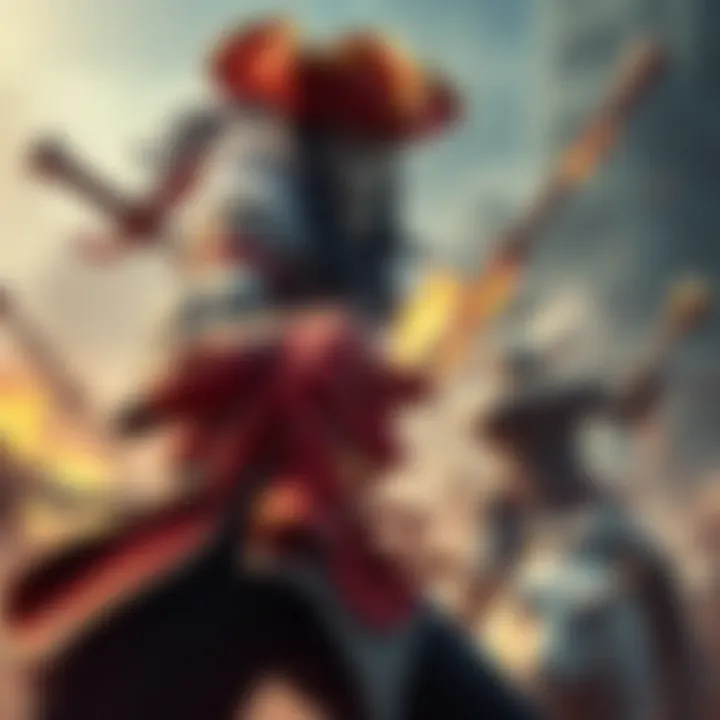 Whitebeard battles against fifty-seven mid-tier fighters in an intense showdown, showcasing his strength and skills in an action-filled scene.