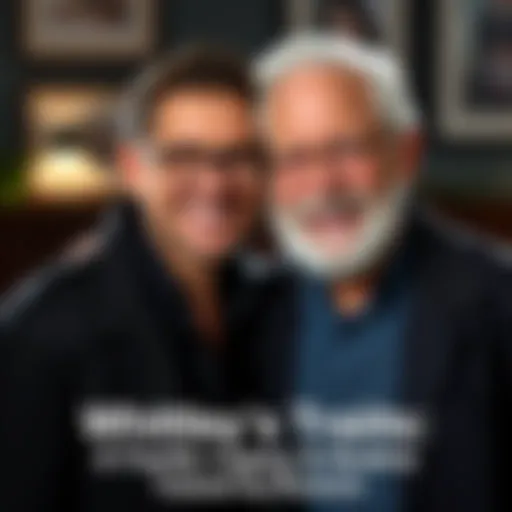 Whitley standing next to his Grandpa Nick, both sharing a similar smile and expression, showcasing their family resemblance.