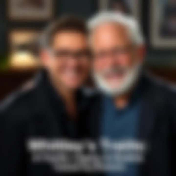 Whitley standing next to his Grandpa Nick, both sharing a similar smile and expression, showcasing their family resemblance.