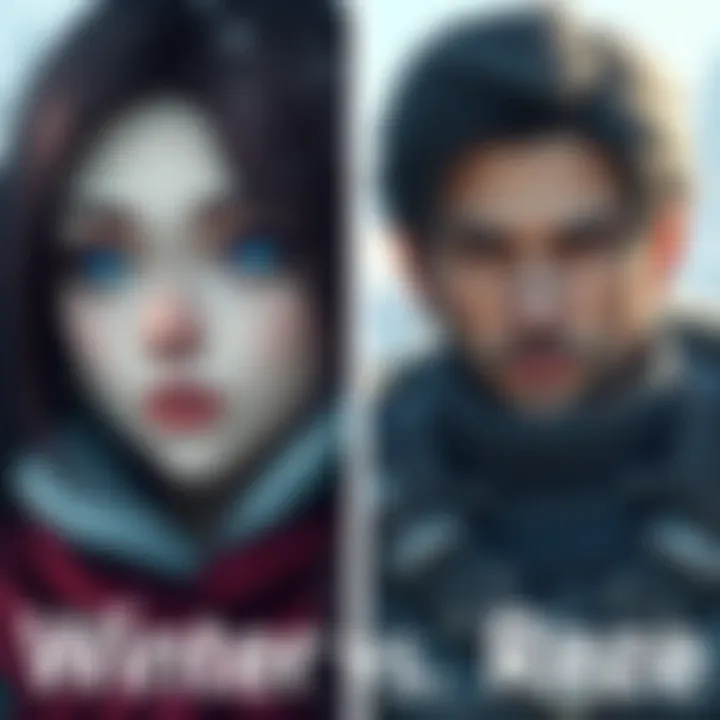 Side-by-side image of Winter from Aespa and Reze, highlighting their similar features and styles, with fans discussing their resemblance.