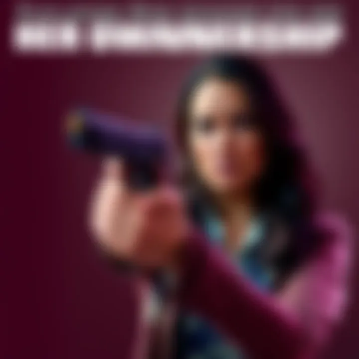 A woman stands confidently, holding a handgun in a safe manner, reflecting her reasons for gun ownership.