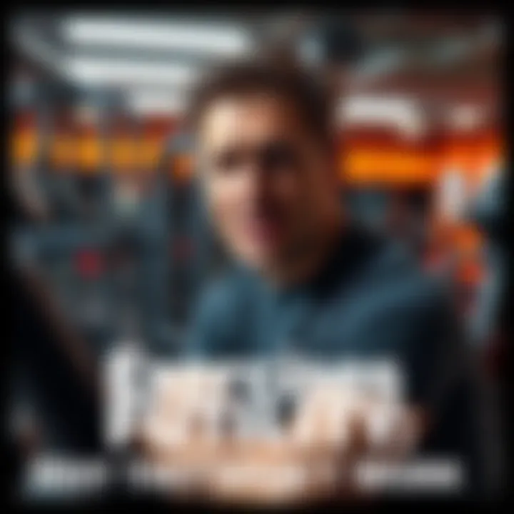 A person looking frustrated while attempting a workout that is not yielding results, surrounded by gym equipment.