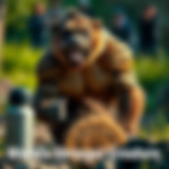 The world's strongest creature demonstrating strength while facing tough challenges in a natural setting.