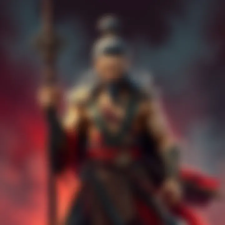 Wukong stands confidently holding his staff, showcasing his muscular build and determined expression against a vibrant background.