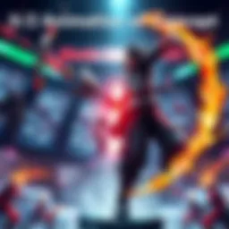 A visual representation of animation assets being shifted from XV2 to the XV3 engine, showcasing character movements and skills being adapted for new gameplay.