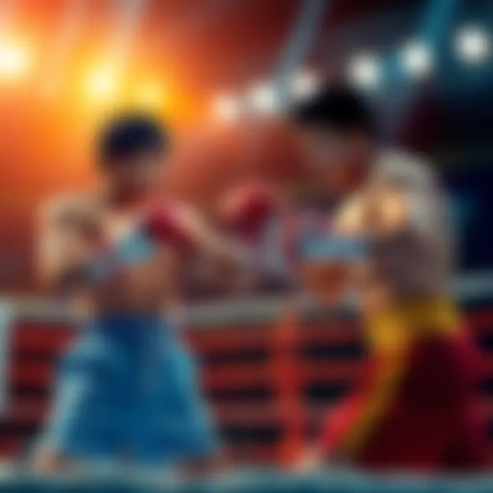 Joe Yabuki and Ippo face off in a boxing match, showcasing their unique fighting styles
