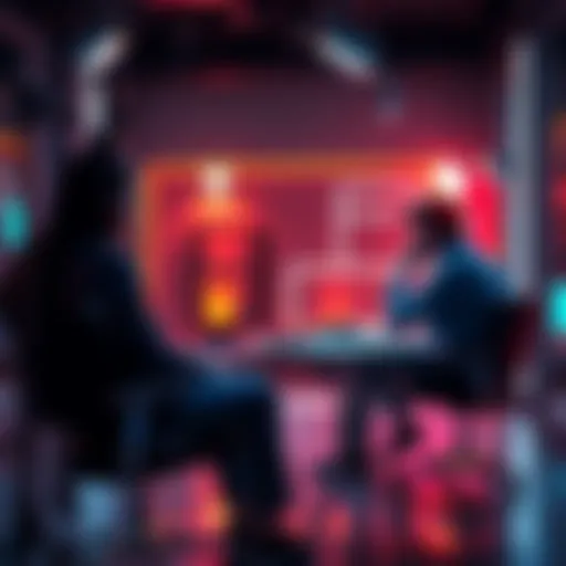 Yagoo seated for an interview in a stylish studio, engaging in conversation with a journalist.