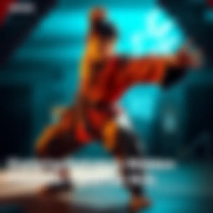 Yajirobe showing martial arts skills in a training pose