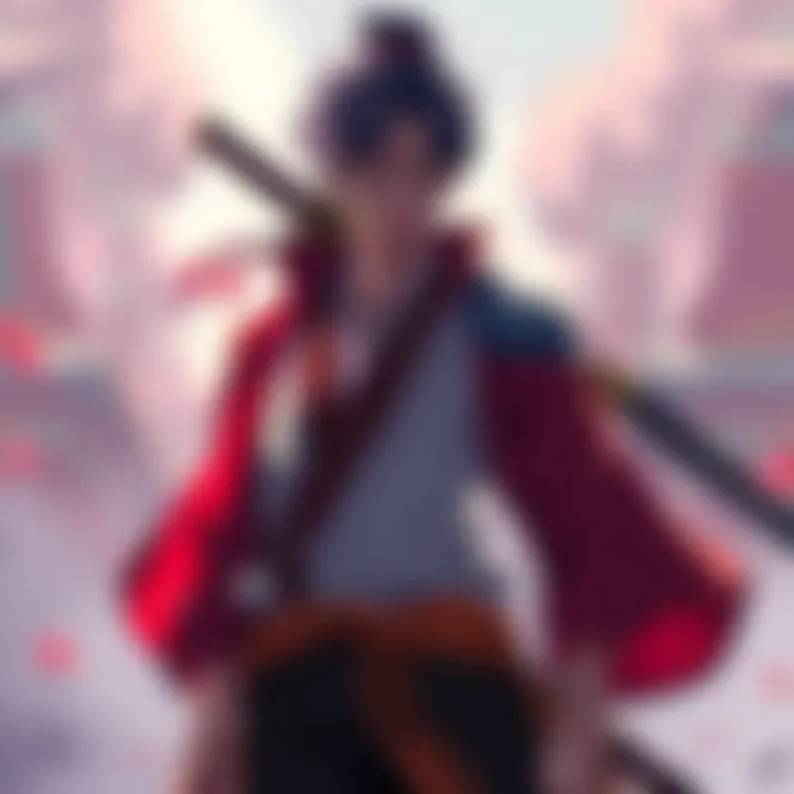 Yamato stands confidently, wearing a traditional outfit with a sword at their side, embodying strength and identity.