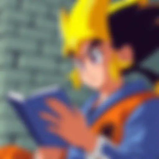 Yamcha surprised while holding a book in DBZ Episode 138, showing a thoughtful expression.