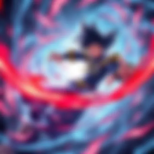 Yami using his powers to enter the Kamui dimension, showing swirling energy and distorted space around him