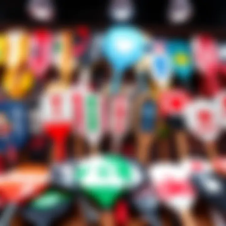 A colorful display of various yaoi paddles from anime conventions, showcasing different designs and styles, evoking nostalgia.