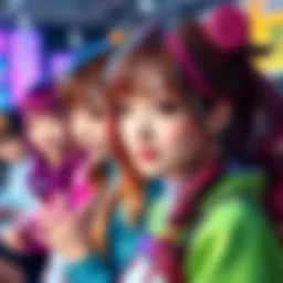 A colorful display of different Yaomomo hairstyles for fans to choose from in a voting event