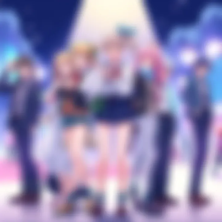 Yasuho standing with different characters who might be her ideal partner, depicting a playful scene with each character showing unique traits