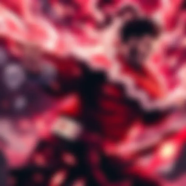 Yhwach, a powerful figure, is portrayed in a tense moment as he battles the effects of Hakai, showcasing his struggle for survival.