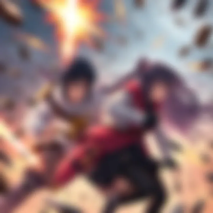 Yiji and Rika comically team up in battle while Yuji finds himself in danger, showcasing their funny teamwork failure.