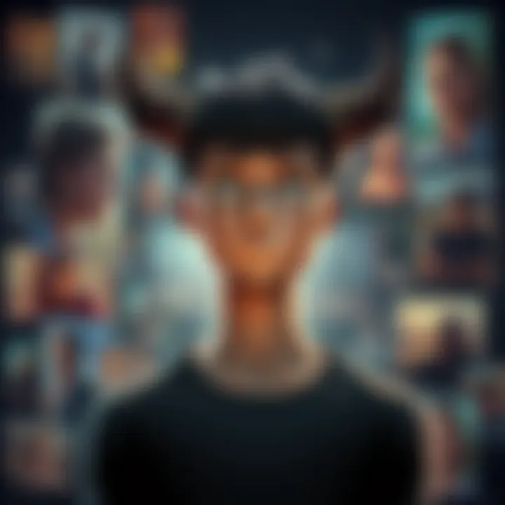 Ymir standing with a puzzled expression, surrounded by fading images representing lost memories of Marcel, highlighting the lack of connection between them.