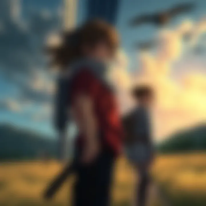 Ymir stands at a distance while Historia looks on with concern, portraying their emotional separation in Attack on Titan.